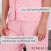 imageAerosoles Womens Notch Collar Cozy Pjs 2 Piece Cozy Comfy Lounge Soft Cotton Sleepwear Buttonup Pajama Set Polka Dot XLarge
