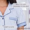 imageAerosoles Womens Notch Collar Cozy Pjs 2 Piece Cozy Comfy Lounge Soft Cotton Sleepwear Buttonup Pajama Set Skinny Stripe Large