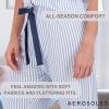 imageAerosoles Womens Notch Collar Cozy Pjs 2 Piece Cozy Comfy Lounge Soft Cotton Sleepwear Buttonup Pajama Set Skinny Stripe Large