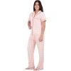 imageAerosoles Womens Notch Collar Cozy Pjs 2 Piece Cozy Comfy Soft Lounge Cotton Sleepwear Buttonup Pajama Set Small Buffalo Plaid Large