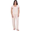 imageAerosoles Womens Printed Waffle Henley Cozy Pjs 2 Piece Cozy Comfy Soft Lounge Cotton Sleepwear Buttonup Pajama Set Diamond Dots Large