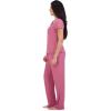imageAerosoles Womens Ribbed Henley Cozy Pjs 2 Piece Cozy Comfy Lounge Soft Cotton Sleepwear Buttonup Pajama Set Heather Rose Large