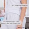 imageAerosoles Womens Ribbed Notch Collar Cozy Pjs 2 Piece Cozy Comfy Soft Lounge Cotton Sleepwear Buttonup Pajama Set Halogen Blue Large Pajama Set Halogen Blue Small