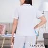 imageAerosoles Womens Ribbed Notch Collar Cozy Pjs 2 Piece Cozy Comfy Soft Lounge Cotton Sleepwear Buttonup Pajama Set Halogen Blue Large Pajama Set Halogen Blue Small