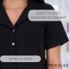 imageAerosoles Womens Ribbed Notch Collar Cozy Pjs 2 Piece Cozy Comfy Soft Lounge Sleepwear Buttonup Cotton Pajama Set Black Small Pajama Set Black Small