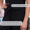 imageAerosoles Womens Ribbed Notch Collar Cozy Pjs 2 Piece Cozy Comfy Soft Lounge Sleepwear Buttonup Cotton Pajama Set Black Small Pajama Set Black Small