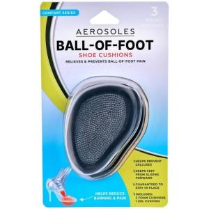 imageAerosoles 3PC BallofFoot Cushions  2 Foam ampamp 1 Gel Metatarsal Pads for Women  Silicone Foot Cushions for Heels ampamp Shoes