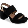 imageAEROSOLES Womens Camera Platform Heeled Sandal Black Suede 85 Wide