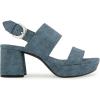 imageAerosoles Womens Camilia Heeled SandalBlue Jean Denim Textured Faux Leather