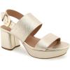 imageAerosoles Womens Camilia Heeled SandalGold Metallic Textured Faux Leather
