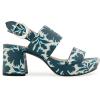 imageAerosoles Womens Camilia Heeled SandalNavyEggnog Printed Floral Faux Leather