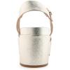 imageAerosoles Womens Chabella Espadrille Wedge SandalGold Metallic Textured Faux Leather