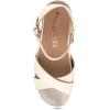 imageAerosoles Womens Chabella Espadrille Wedge SandalGold Metallic Textured Faux Leather