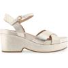 imageAerosoles Womens Chabella Espadrille Wedge SandalGold Metallic Textured Faux Leather