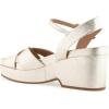 imageAerosoles Womens Chabella Espadrille Wedge SandalGold Metallic Textured Faux Leather