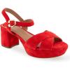 imageAerosoles Womens Cosmos Heeled SandalsRed Suede