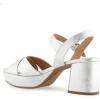 imageAerosoles Womens Cosmos Heeled SandalsSilver Metallic Textured Faux Leather