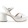 imageAerosoles Womens Cosmos Heeled SandalsSilver Metallic Textured Faux Leather