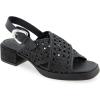 imageAerosoles Womens Demi Heeled SandalBlack CrochetBlack Faux Leather