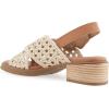 imageAerosoles Womens Demi Heeled SandalNatural Crochet FabricTan Faux Leather