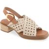 imageAerosoles Womens Demi Heeled SandalNatural Crochet FabricTan Faux Leather