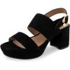 imageAEROSOLES Womens Camera Platform Heeled Sandal Black Suede 85 Wide