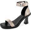imageAerosoles Womens Calico Heeled SandalRoccia Snake Print Leather