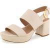 imageAerosoles Womens Camilia Heeled SandalLight Stone Lizard Embossed Faux Leather