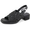 imageAerosoles Womens Demi Heeled SandalBlack CrochetBlack Faux Leather