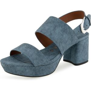 imageAerosoles Womens Camilia Heeled SandalBlue Jean Denim Textured Faux Leather