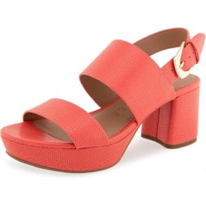 imageAerosoles Womens Camilia Heeled SandalCoral Lizard Embossed Faux Leather