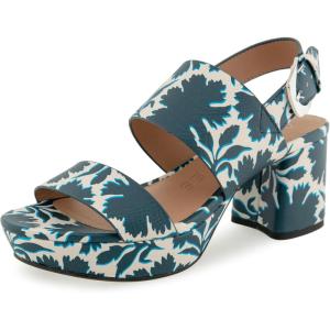 imageAerosoles Womens Camilia Heeled SandalNavyEggnog Printed Floral Faux Leather