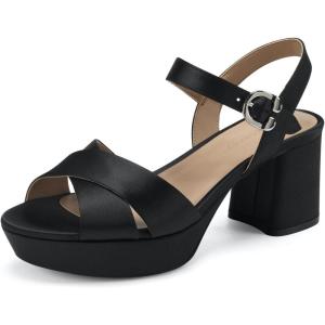 imageAerosoles Womens Cosmos Heeled SandalsBlack Satin