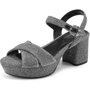 imageAerosoles Womens Cosmos Heeled SandalsSilver Metallic