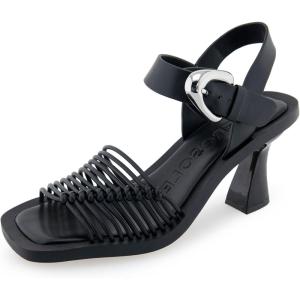 imageAerosoles Womens Crew Heeled SandalBlack Pu