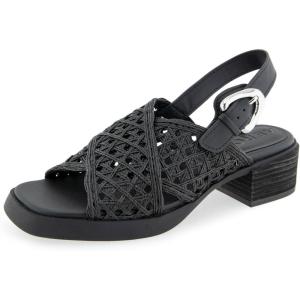 imageAerosoles Womens Demi Heeled SandalBlack CrochetBlack Faux Leather