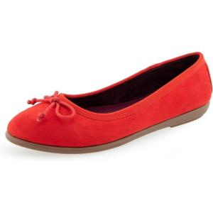 imageAerosoles Womens Homebet Ballet FlatRacing Red Faux Suede New