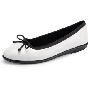 imageAerosoles Womens Homebet Ballet FlatWhite Patent Pu
