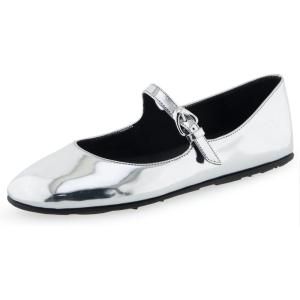 imageAerosoles Womens Perry Mary Jane FlatSilver Mirror Metallic Pu