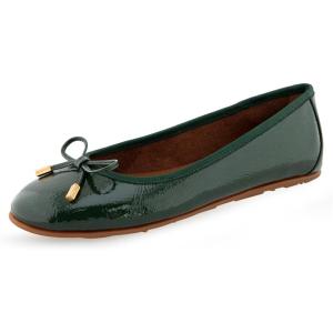 imageAerosoles Womens Pia Ballet FlatFir Green Patent Crinkled Faux Leather