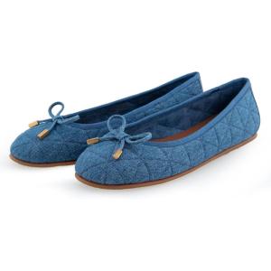 imageAerosoles Womens Pia Ballet FlatMedium Blue Quilted Denim
