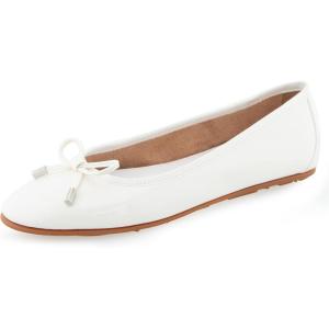 imageAerosoles Womens Pia Ballet FlatWhite Patent Pu