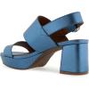imageAerosoles Womens Camera Platform Heeled SandalBlue Metallic Leather