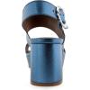 imageAerosoles Womens Camera Platform Heeled SandalBlue Metallic Leather