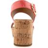 imageAerosoles Womens Camera Platform Heeled SandalCoral Patent Faux Leather With Cork Heel