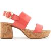 imageAerosoles Womens Camera Platform Heeled SandalCoral Patent Faux Leather With Cork Heel