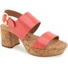 imageAerosoles Womens Camera Platform Heeled SandalCoral Patent Faux Leather With Cork Heel