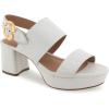 imageAerosoles Womens Camera Platform Heeled SandalWhite Crackled Leather