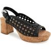 imageAerosoles Womens Cornelia Heeled SandalBlack Embroidered Raffia With Cork Heel