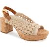 imageAerosoles Womens Cornelia Heeled SandalNaturalTan Embroidered Raffia
